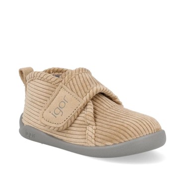 Zapatilla de casa barefoot Igor Homie Pana beige vista lateral