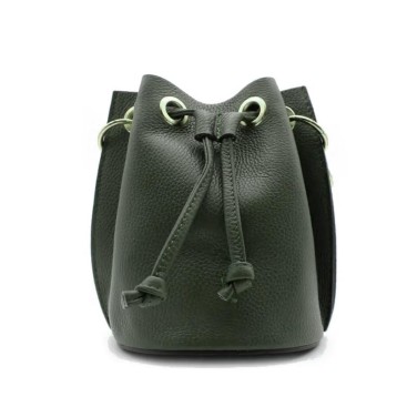 Bolso de piel italiana verde