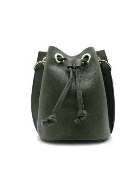 Bolso de piel italiana verde