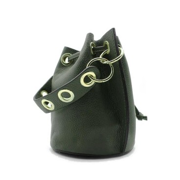 Bolso tipo saco mujer verde de piel