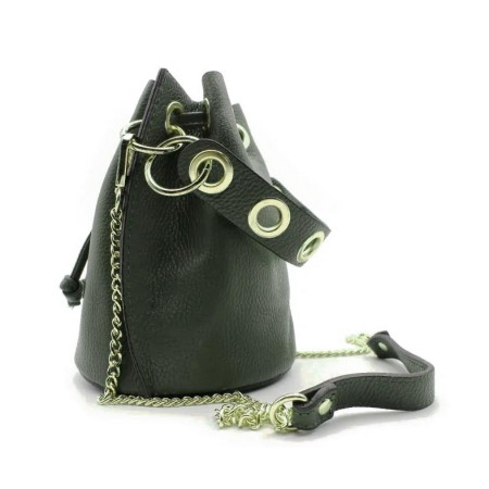 Bolso bombonera piel verde oscuro