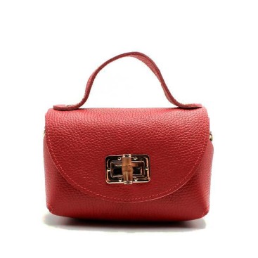 bolso rojo pequeño de piel