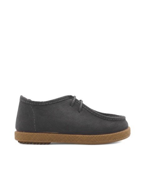 Zapato Wallabee gris Condiz con cordones vista lateral
