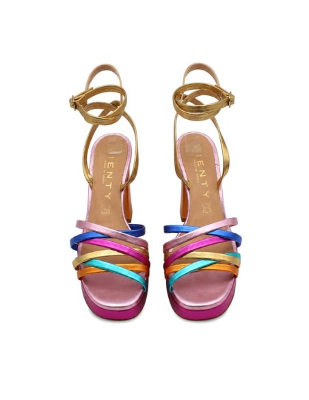 Sandalias multicolor Vienty de tacón para fiesta