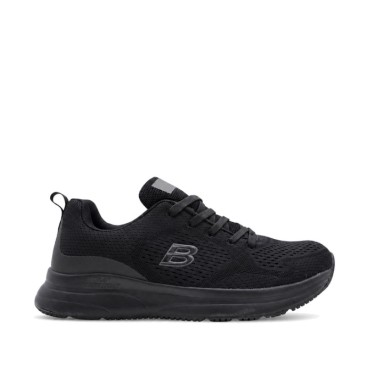 Zapatillas para trabajar de pie muchas horas hombre negras vista lateral