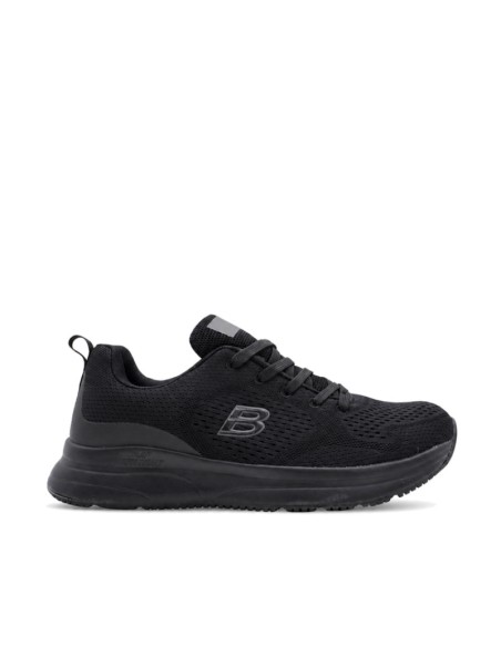 Zapatillas para trabajar de pie muchas horas hombre negras vista lateral
