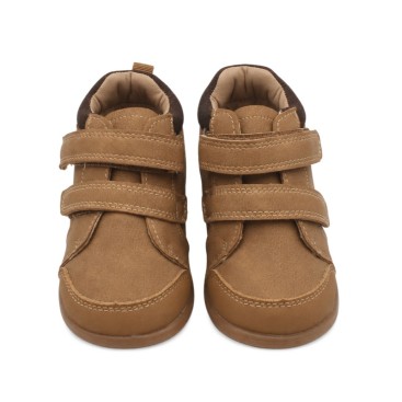 Botines camel niño con doble tira adherente Bubble Kids