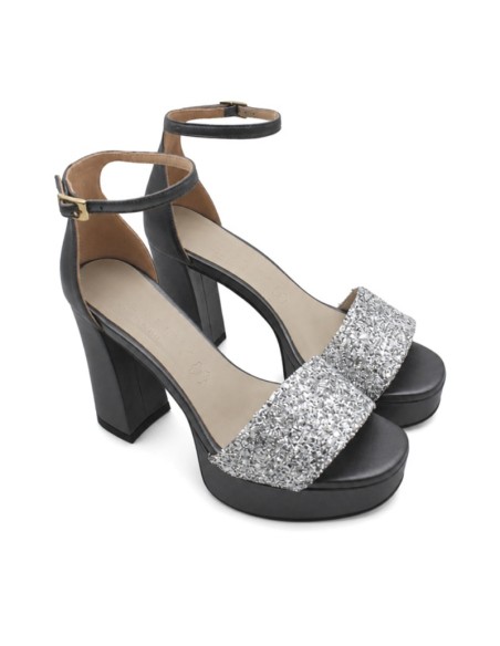 Sandalias plateadas Vienty para boda y ceremonia