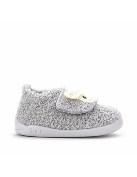 Zapatilla casa Igor barefoot Homie Oveja gris vista lateral