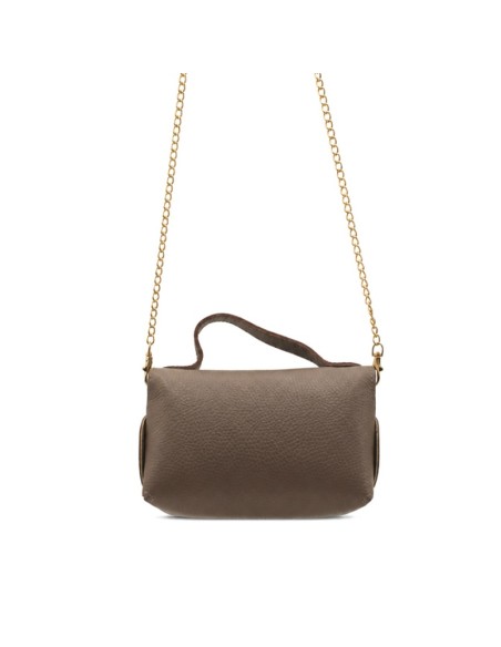 Bolso de piel taupe para diario y noche