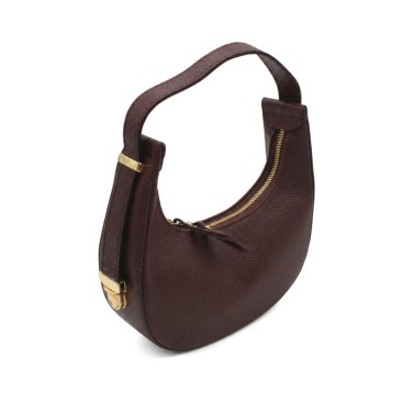 Bolso burdeos media luna de piel