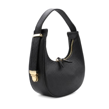 Bolso hobo negro pequeño con asa corta