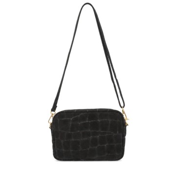 Bolso pequeño negro rectangular con asa larga