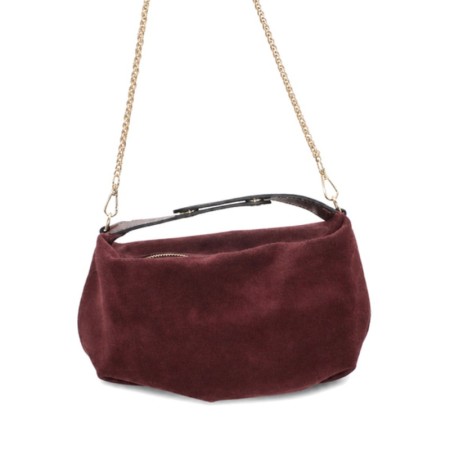 Bolso slouchy mini de serraje burdeos