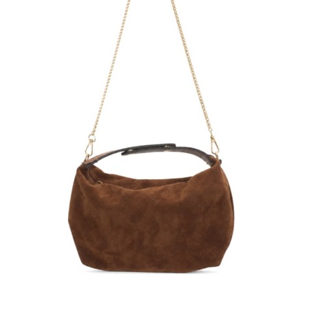 Bolso slouchy mini de serraje camel