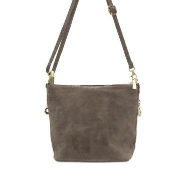 Bolso serraje taupe con base estructurada