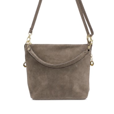 Bolso bandolera serraje taupe Lúa