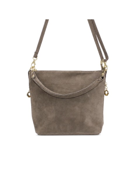 Bolso bandolera serraje taupe Lúa