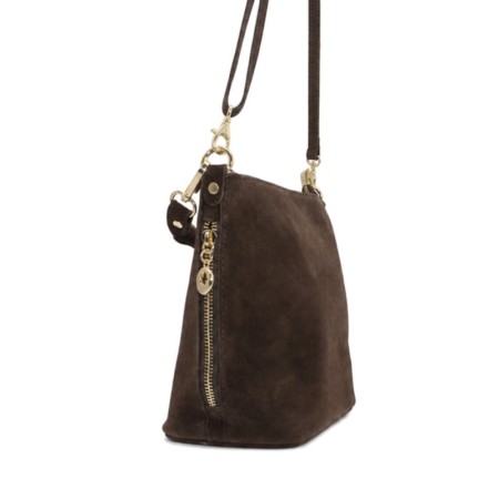 Bolso bandolera Lúa serraje marrón