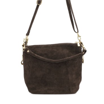Bolso bandolera serraje marrón Lúa
