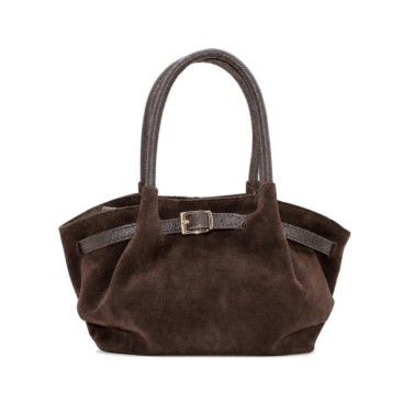 Bolso marrón chocolate con hebilla dorada
