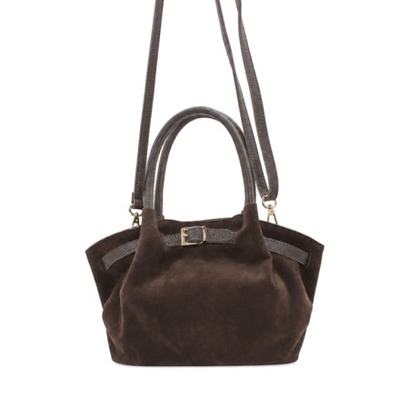 Bolso shoulder bag mini serraje marron chocolate