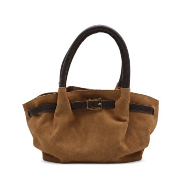 Bolso shoulder bag camel con asas cortas