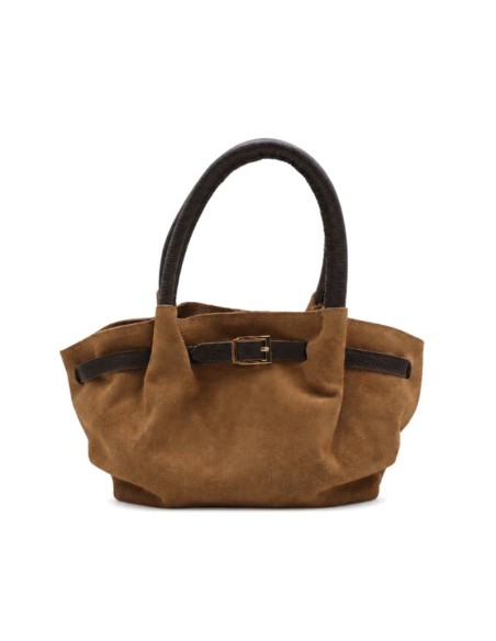 Bolso shoulder bag camel con asas cortas