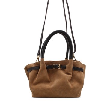 Bolso de hombro serraje camel