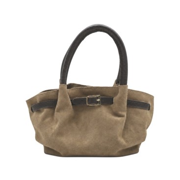 Bolso de hombro serraje taupe