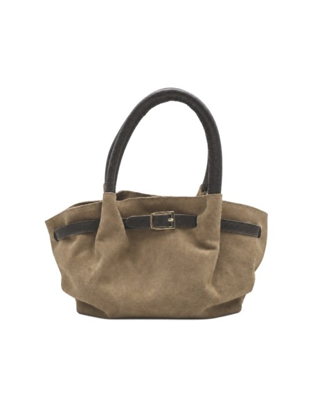 Bolso de hombro serraje taupe