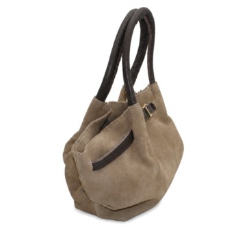 Bolso de serraje taupe fabricado en Italia