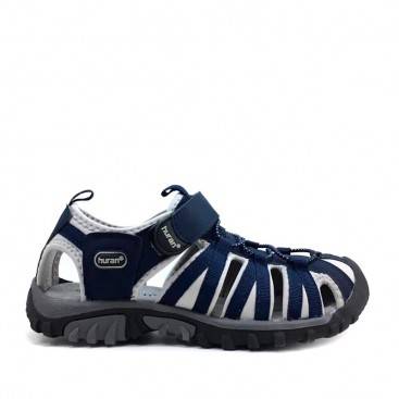 Sandalia de trekking mujer Huran azul marino vista lateral