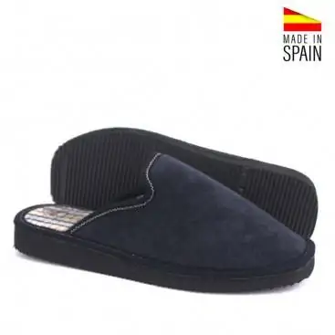 ZAPATILLAS DE CASA MICROTEX AZUL MARINO