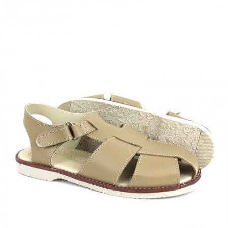 SANDALIA PIEL niño velcro ARENA