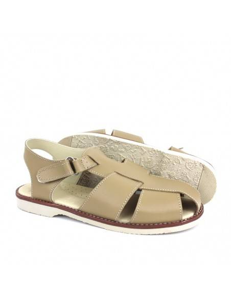 SANDALIA PIEL niño velcro ARENA