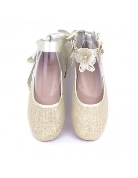 BAILARINA manoletinas vestir niña comunión BEIGE
