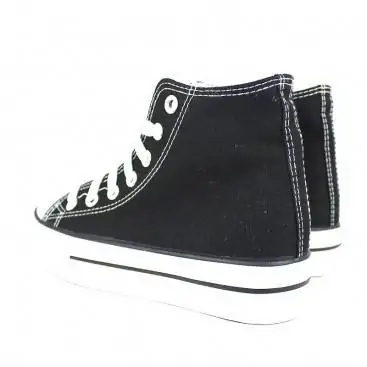 botin lona negro conplataforma