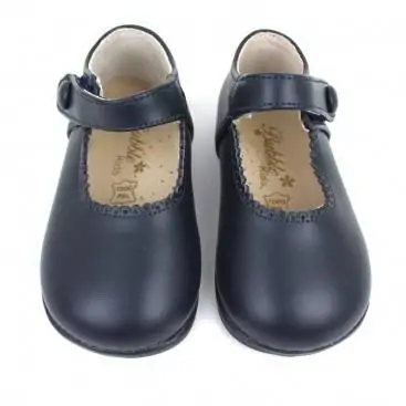 ZAPATO PIEL NIÑA BASIC AZUL MARINO