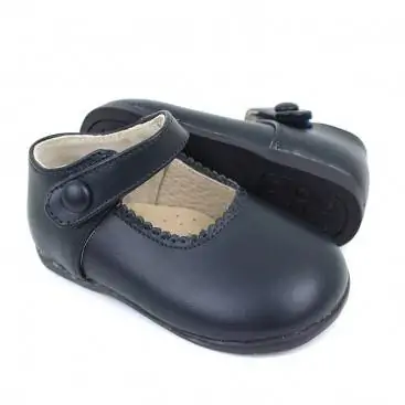 ZAPATO PIEL NIÑA BASIC AZUL MARINO