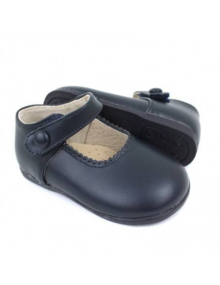 ZAPATO PIEL NIÑA BASIC AZUL MARINO