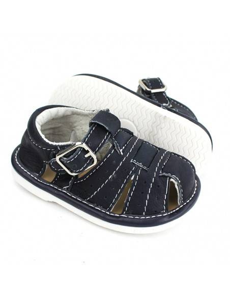 CANGREJERA BEBE AZUL MARINO PIEL