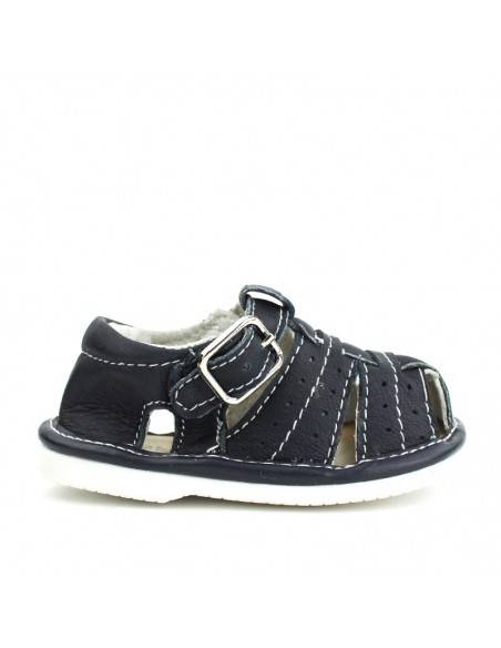 CANGREJERA BEBE AZUL MARINO PIEL