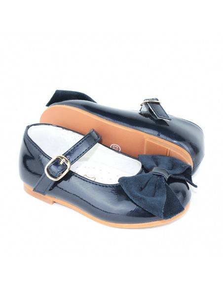 merceditas niña charol azul marino