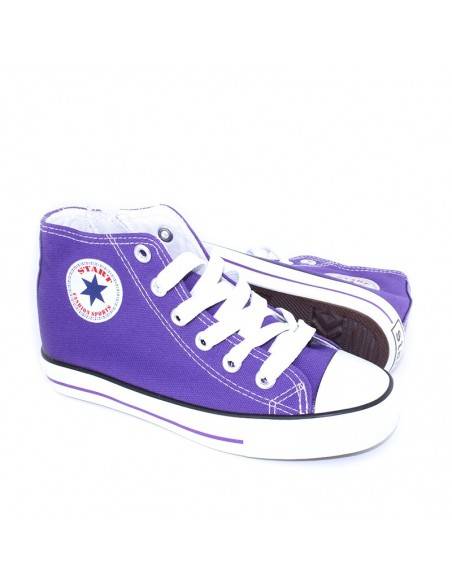 BOTINES DE LONA PARA NIÑOS MORADOS