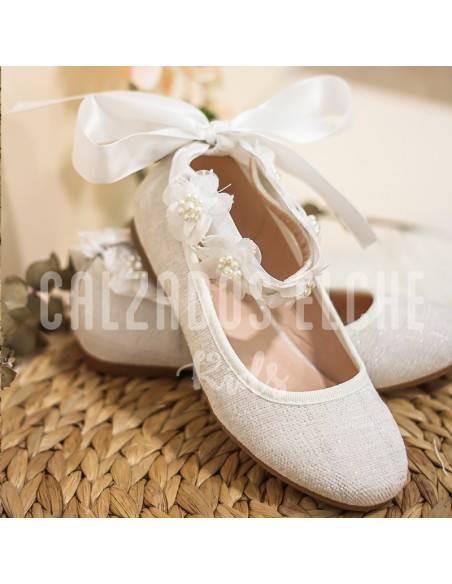 BAILARINA manoletinas vestir niña comunión BEIGE