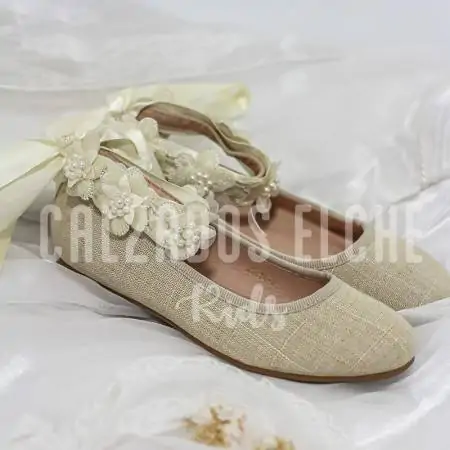 BAILARINA manoletinas vestir niña comunión BEIGE