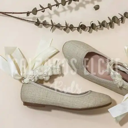 BAILARINA manoletinas vestir niña comunión BEIGE