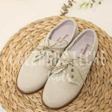 zapatos comunión niño tela beige baratos online