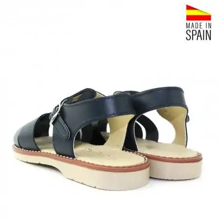 SANDALIA PIEL AZUL MARINO